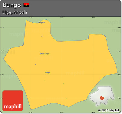 Savanna Style Simple Map of Bungo, single color outside