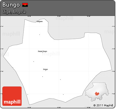 Silver Style Simple Map of Bungo, single color outside