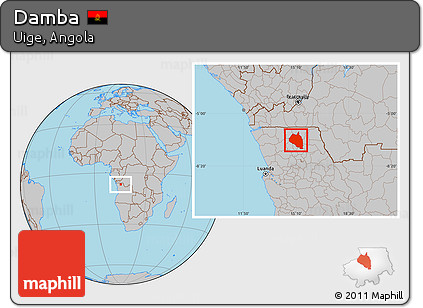 Gray Location Map of Damba