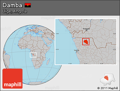 Gray Location Map of Damba