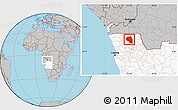Gray Location Map of Damba, highlighted country