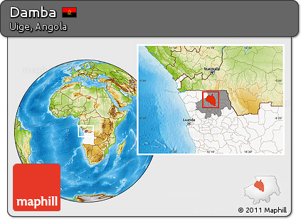 Physical Location Map of Damba, highlighted country, highlighted parent region