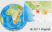 Physical Location Map of Damba, highlighted country
