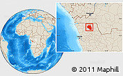 Shaded Relief Location Map of Damba