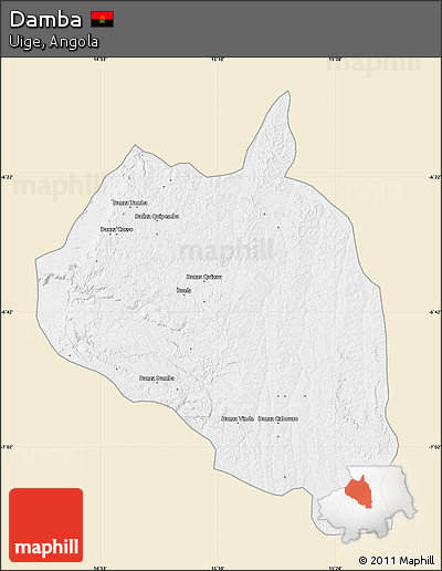 Classic Style Map of Damba, single color outside