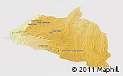 Physical Panoramic Map of Damba, cropped outside