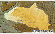 Physical Panoramic Map of Damba, darken