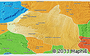 Physical Panoramic Map of Damba, political outside