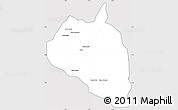 Silver Style Simple Map of Damba, cropped outside