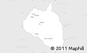 Silver Style Simple Map of Damba, single color outside