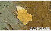 Physical 3D Map of Mucaba, darken