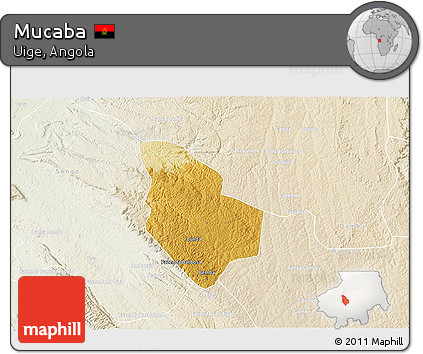 Physical 3D Map of Mucaba, lighten