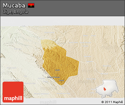 Physical 3D Map of Mucaba, lighten
