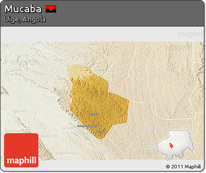 Physical 3D Map of Mucaba, lighten
