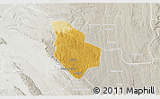 Physical 3D Map of Mucaba, lighten, semi-desaturated
