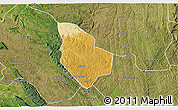 Physical 3D Map of Mucaba, satellite outside