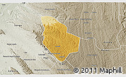 Physical 3D Map of Mucaba, semi-desaturated