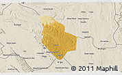 Physical 3D Map of Mucaba, shaded relief outside