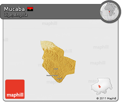 Physical 3D Map of Mucaba, single color outside