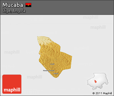 Physical 3D Map of Mucaba, single color outside