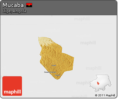 Physical 3D Map of Mucaba, single color outside