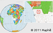Political Location Map of Mucaba, highlighted country