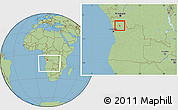 Savanna Style Location Map of Mucaba, within the entire country
