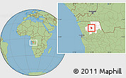 Savanna Style Location Map of Mucaba, highlighted parent region
