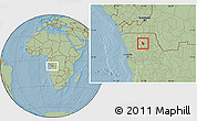 Savanna Style Location Map of Mucaba, hill shading