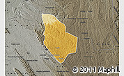 Physical Map of Mucaba, darken, semi-desaturated