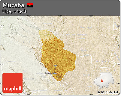 Physical Map of Mucaba, lighten