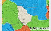 Shaded Relief Map of Mucaba, political outside