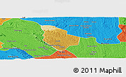 Physical Panoramic Map of Mucaba, political outside