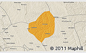 Political 3D Map of Puri, shaded relief outside