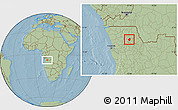 Savanna Style Location Map of Puri, hill shading