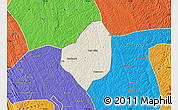 Shaded Relief Map of Puri, political outside