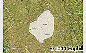 Shaded Relief Map of Puri, satellite outside