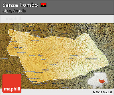 Physical 3D Map of Sanza Pombo, darken