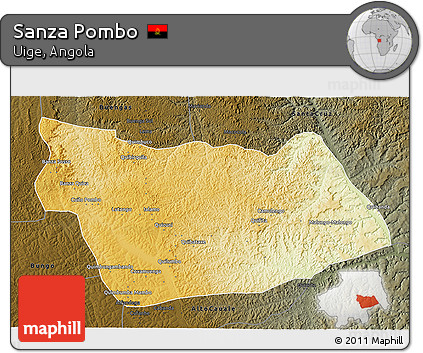 Physical 3D Map of Sanza Pombo, darken