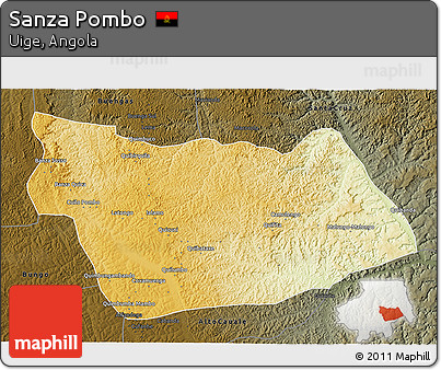 Physical 3D Map of Sanza Pombo, darken