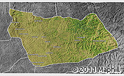 Satellite 3D Map of Sanza Pombo, desaturated