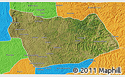 Satellite 3D Map of Sanza Pombo, political outside