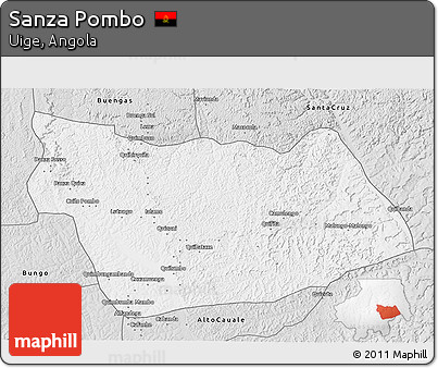 Silver Style 3D Map of Sanza Pombo