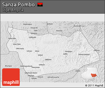 Silver Style 3D Map of Sanza Pombo