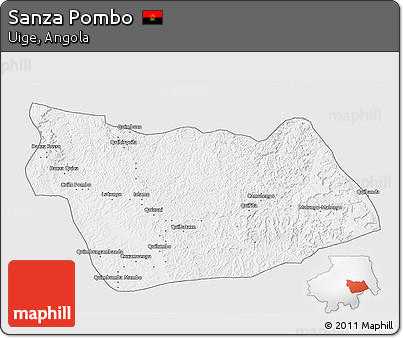Silver Style 3D Map of Sanza Pombo, single color outside