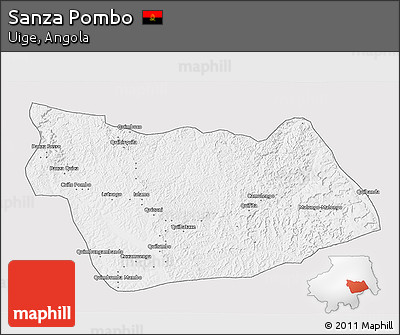 Silver Style 3D Map of Sanza Pombo, single color outside