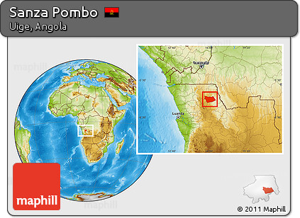 Physical Location Map of Sanza Pombo