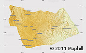 Physical Map of Sanza Pombo, cropped outside