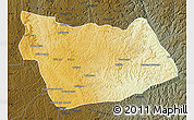 Physical Map of Sanza Pombo, darken