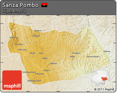 Physical Map of Sanza Pombo, lighten